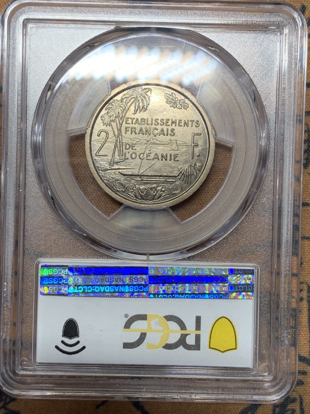 《竞宝斋》第115场-周日，周一 ，2场连拍（全场包邮） PCGS SP66-65 1949年法属大洋洲Essai样币三枚一套 非常罕见 均为冠亚军分