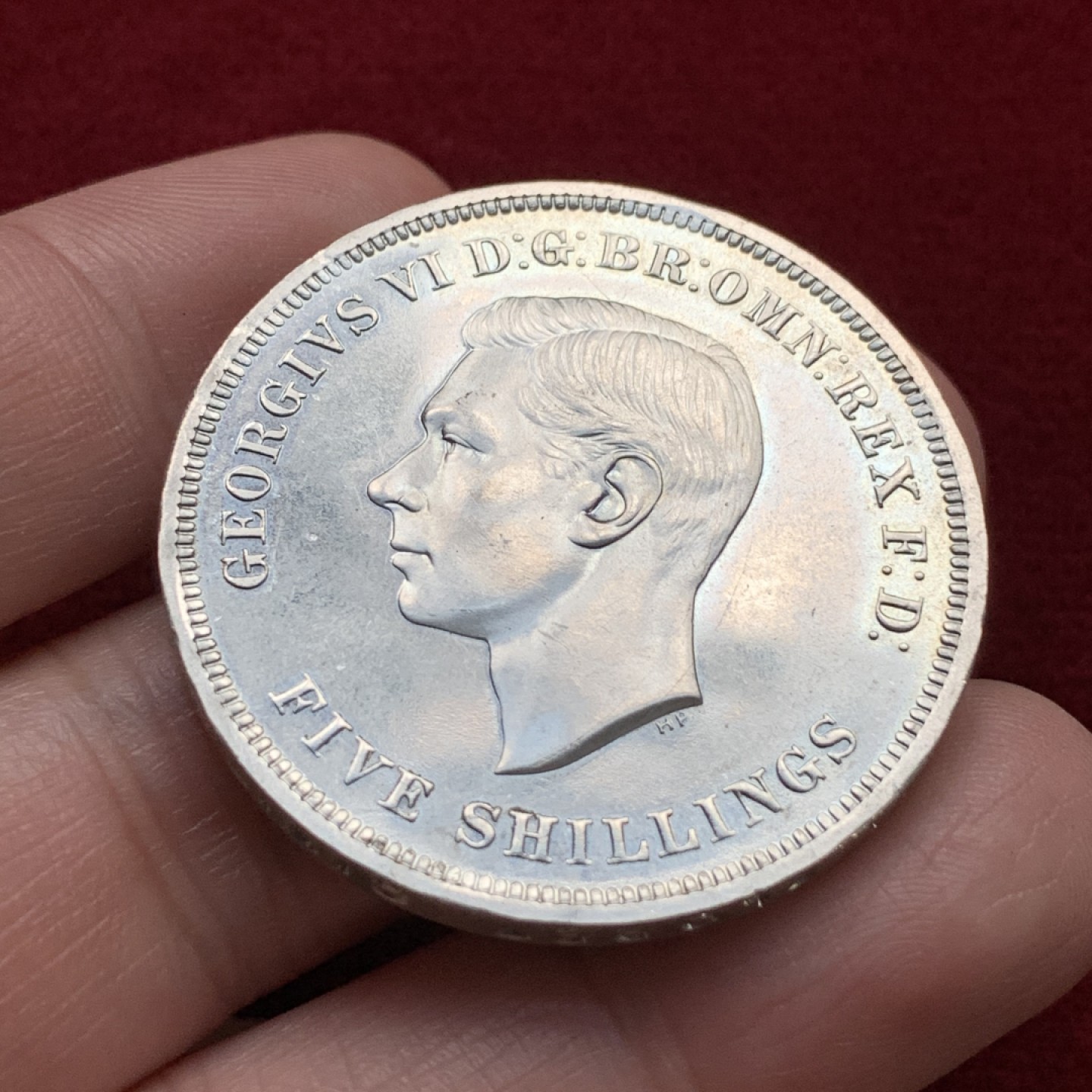 《竞宝斋》第115场-周日，周一 ，2场连拍（全场包邮） 英国 1951年 乔治六世 最后的马剑 克朗镍马剑 红盒带证书