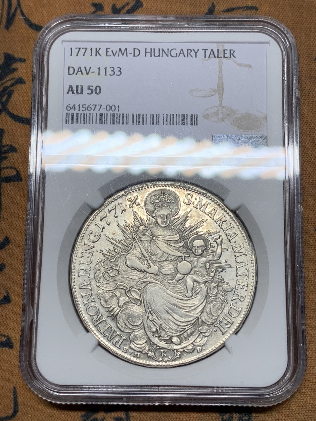 《竞宝斋》第115场-周日，周一 ，2场连拍（全场包邮） 冠军分！稀少品种 NGC-AU50 神罗匈牙利 1771年玛利亚特蕾莎 1泰勒银币