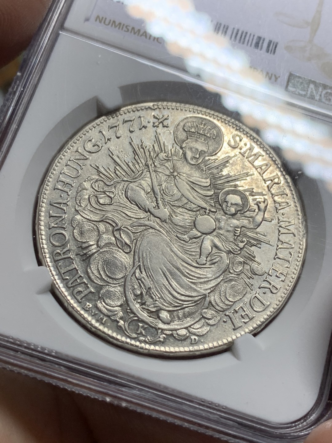 《竞宝斋》第115场-周日，周一 ，2场连拍（全场包邮） 冠军分！稀少品种 NGC-AU50 神罗匈牙利 1771年玛利亚特蕾莎 1泰勒银币