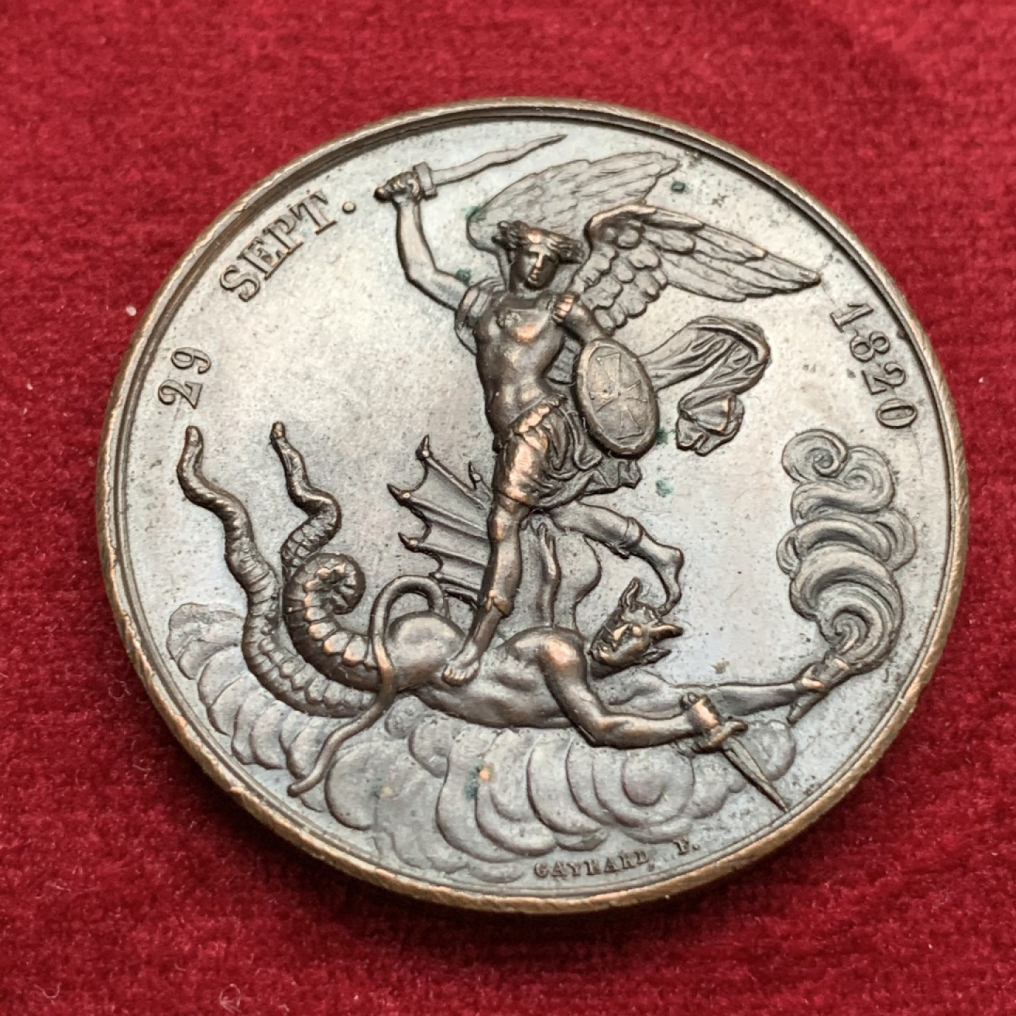 《竞宝斋》第115场-周日，周一 ，2场连拍（全场包邮） 1820年 法国波尔多公爵 诞生铜章，直径38mm，重量31g，光边原铸