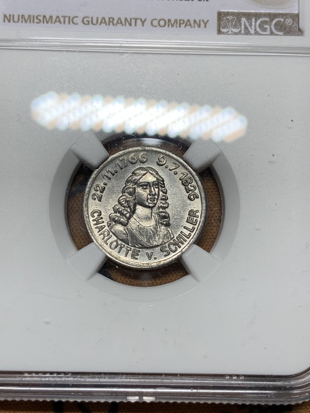 《竞宝斋》第115场-周日，周一 ，2场连拍（全场包邮） NGC MS63 1920年 德国 德紧鲁多尔施塔特5芬尼铁币