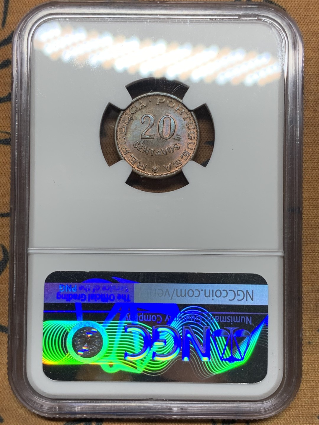 《竞宝斋》第115场-周日，周一 ，2场连拍（全场包邮） NGC MS63BN 葡属圣多美和普林西比1962年20分铜币