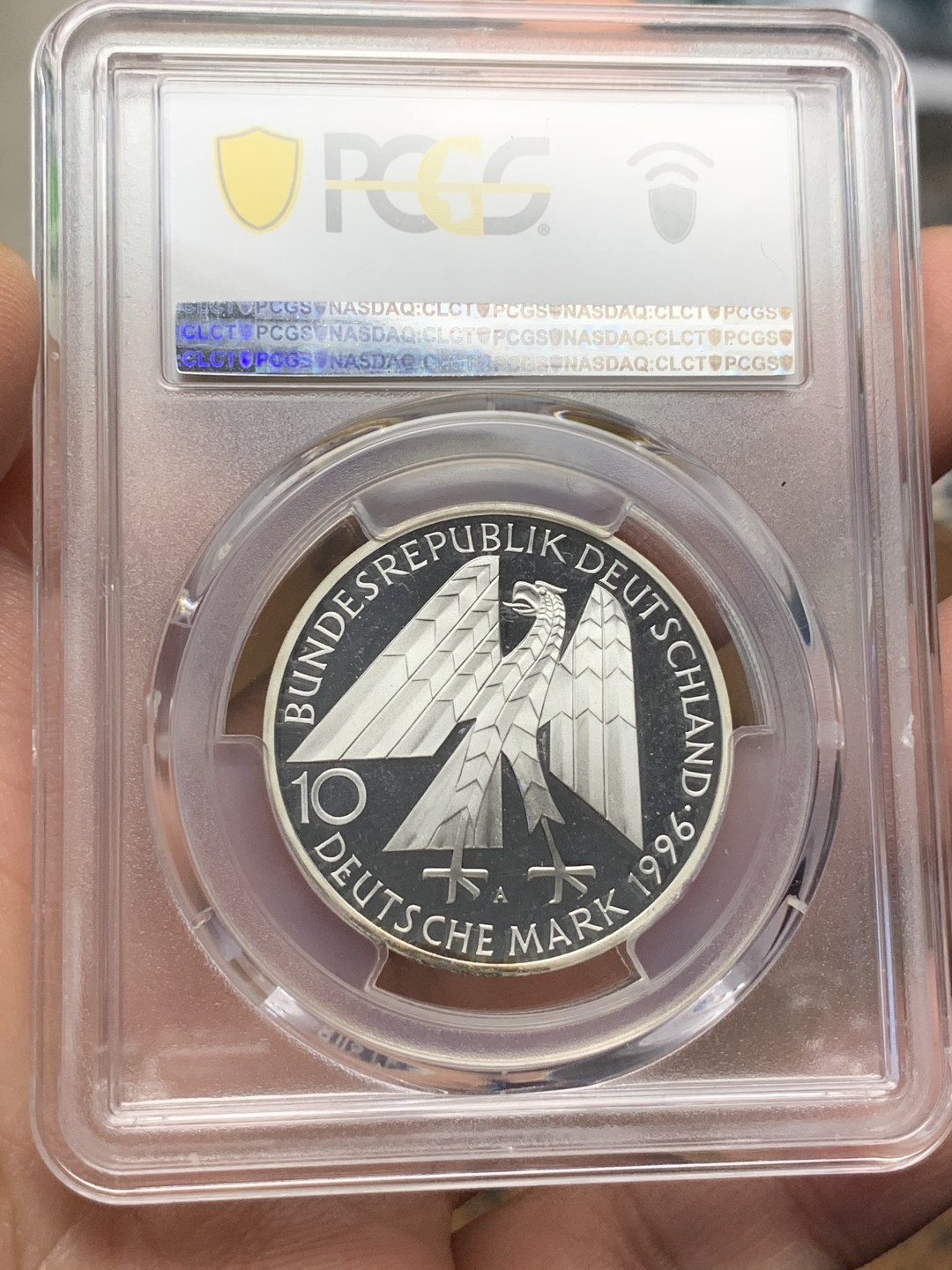 《竞宝斋》第115场-周日，周一 ，2场连拍（全场包邮） PCGS PR69DCAM 德国 1996 纪念科尔平协会精制10马克银币 冠军分！