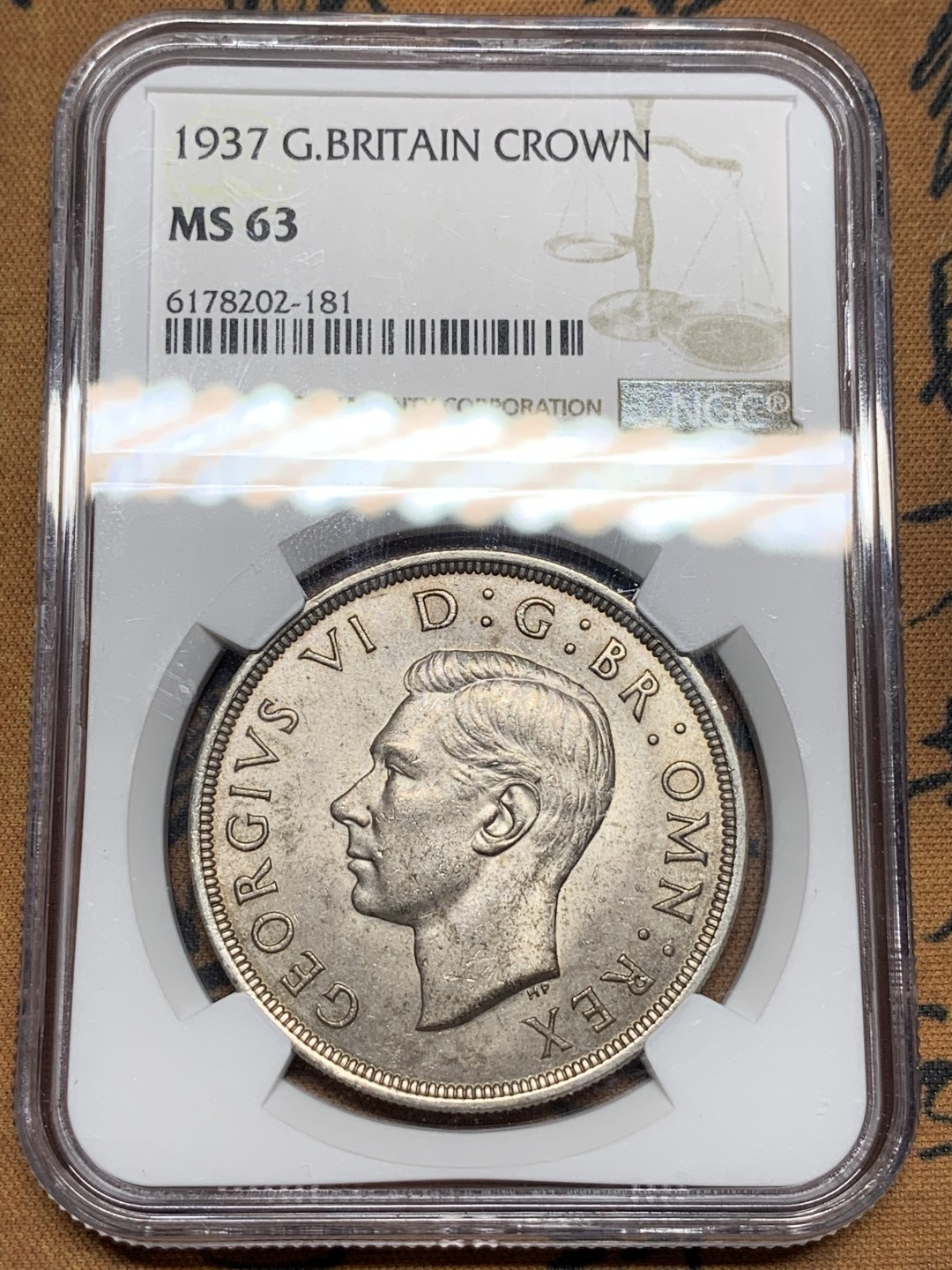 《竞宝斋》第115场-周日，周一 ，2场连拍（全场包邮） NGC MS63 英国 1937 乔治六世 登基纪念 克朗大银币