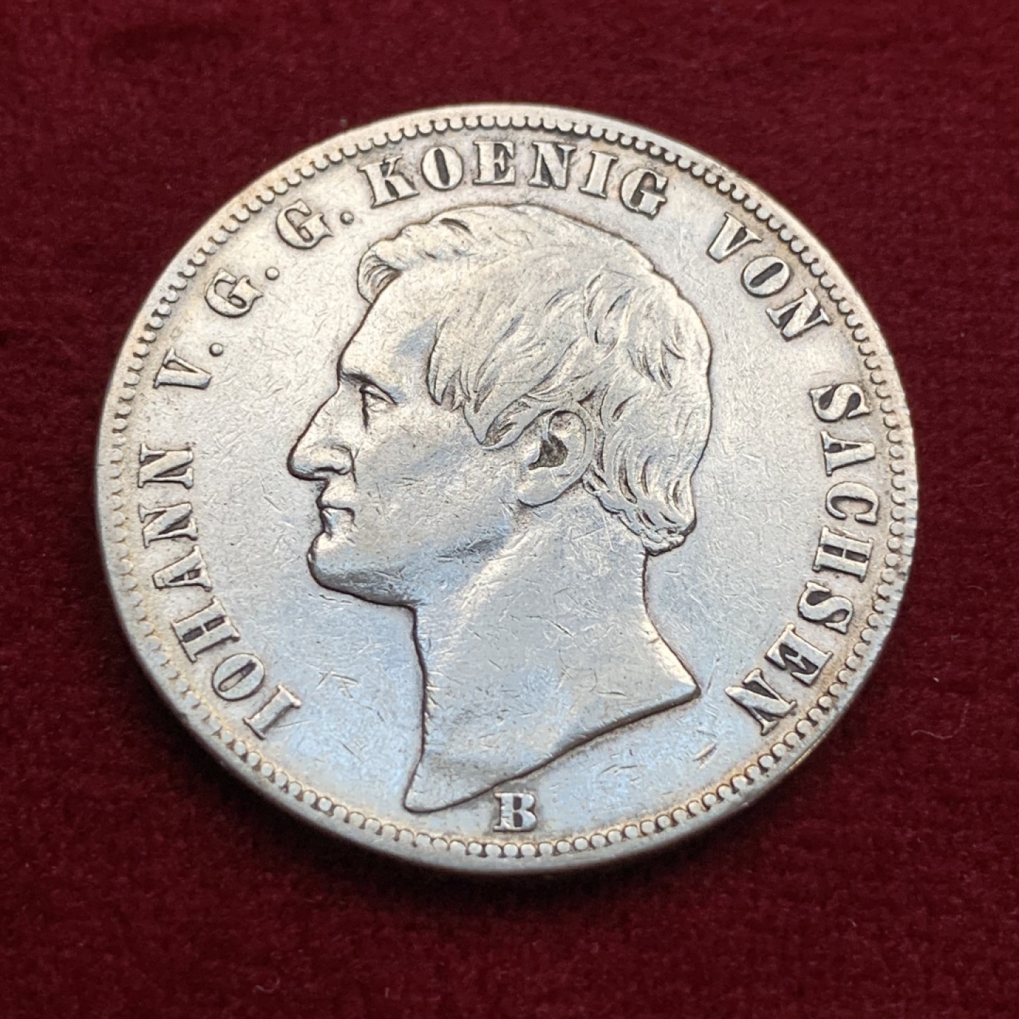 《竞宝斋》第115场-周日，周一 ，2场连拍（全场包邮） 1869年德国萨克森矿业泰勒 银币 也不多见