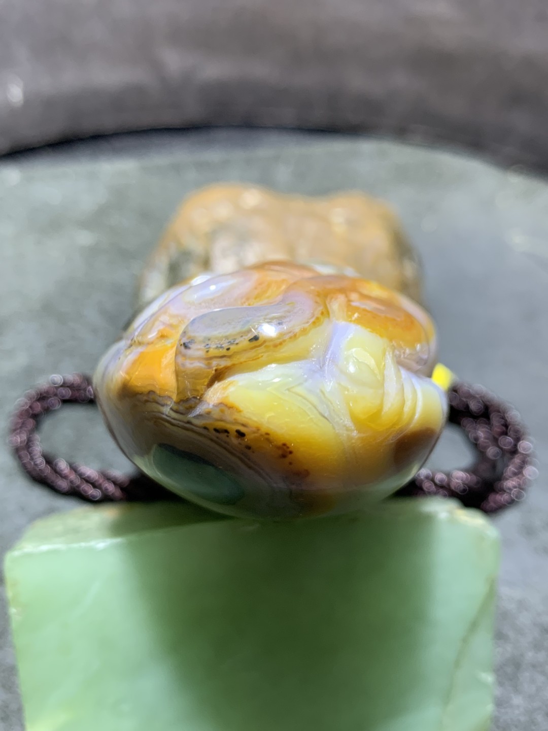 精美高玉化巴西玛瑙镂空雕刻聚宝盆貔貅把件一个！