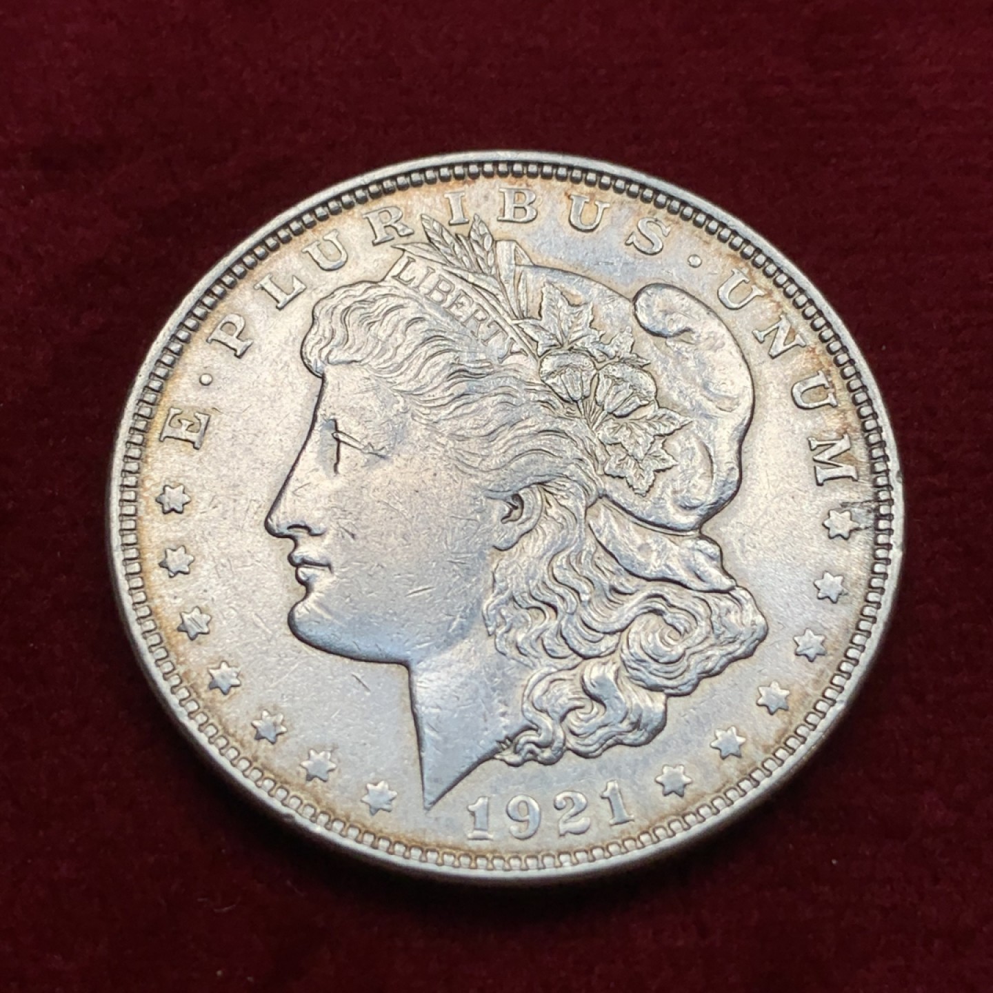 《竞宝斋》第115场-周日，周一 ，2场连拍（全场包邮） 美国 摩根银元 1921年 流通好品