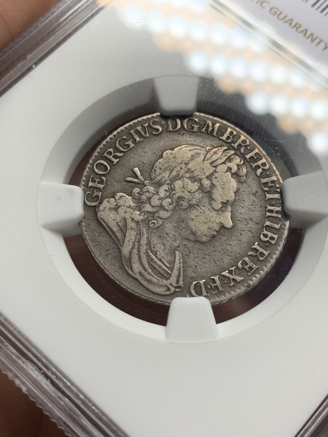 《竞宝斋》第115场-周日，周一 ，2场连拍（全场包邮） NGC VF35 英国 1723 乔治一世1先令 银币 少见品种 有分更难