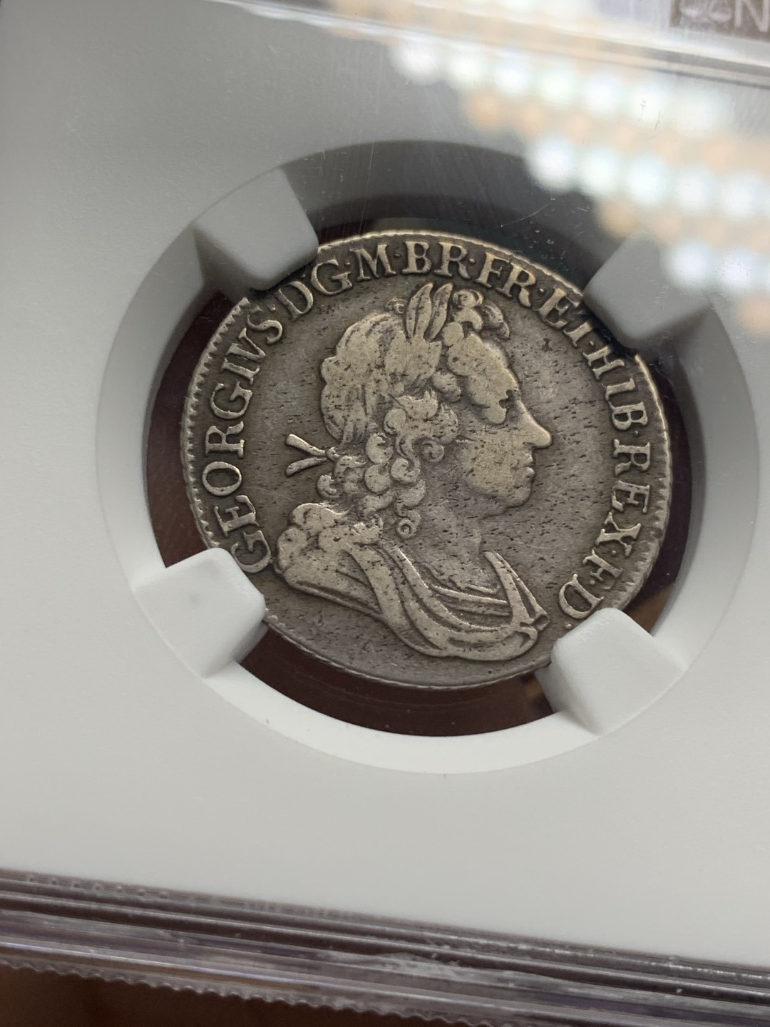 《竞宝斋》第115场-周日，周一 ，2场连拍（全场包邮） NGC VF35 英国 1723 乔治一世1先令 银币 少见品种 有分更难