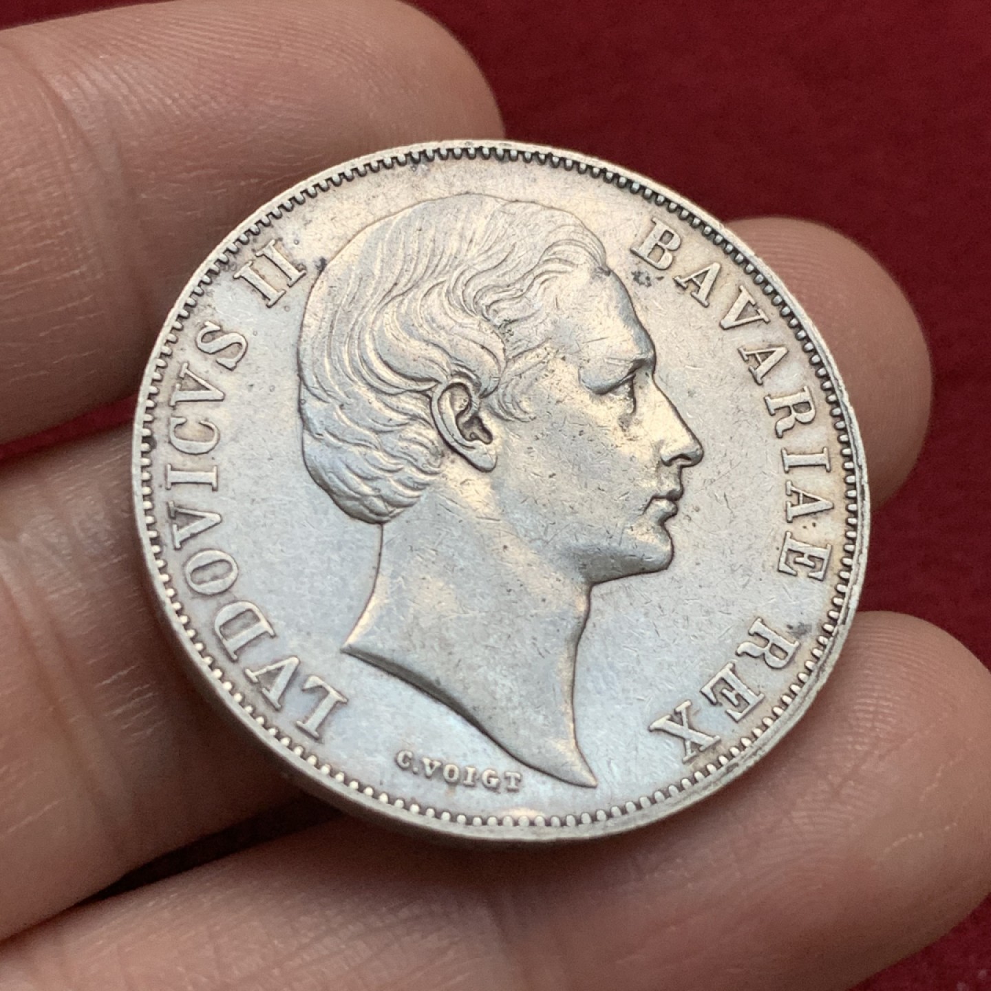 《竞宝斋》第115场-周日，周一 ，2场连拍（全场包邮） 德国 1866年 巴伐利亚 抱婴 泰勒银币