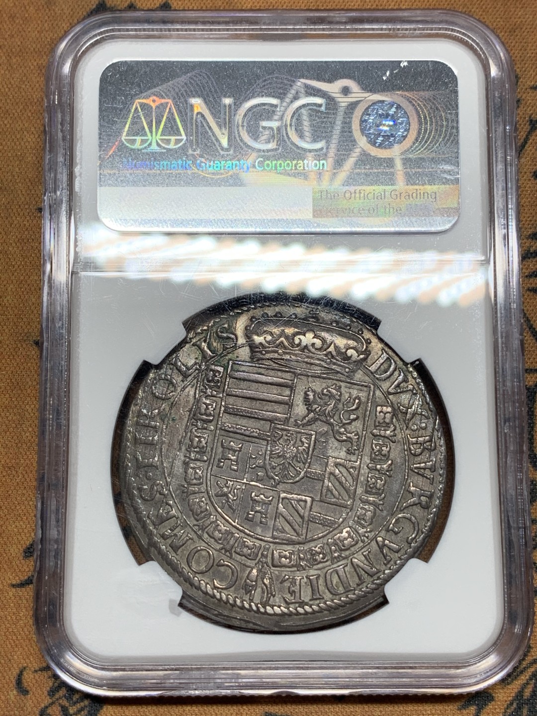 《竞宝斋》第115场-周日，周一 ，2场连拍（全场包邮） NGC AU 1564-95年奥地利费迪南德老泰勒银币 原味包浆 细节好