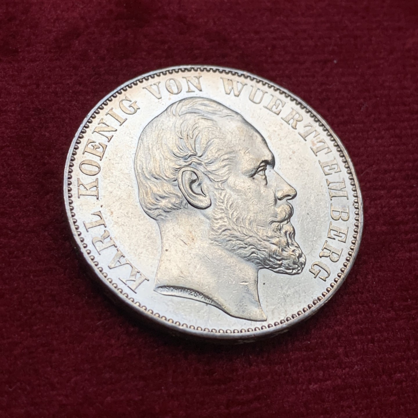 《竞宝斋》第115场-周日，周一 ，2场连拍（全场包邮） 德国 1871年 巴伐利亚胜利女神纪念泰勒银币 底板干净 优质潜力股 脸部清晰 状态好