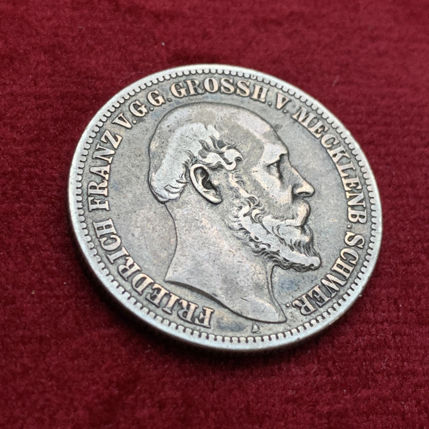 《竞宝斋》第115场-周日，周一 ，2场连拍（全场包邮） 1876年德国梅克伦堡2马克，银币，少见地中海马克