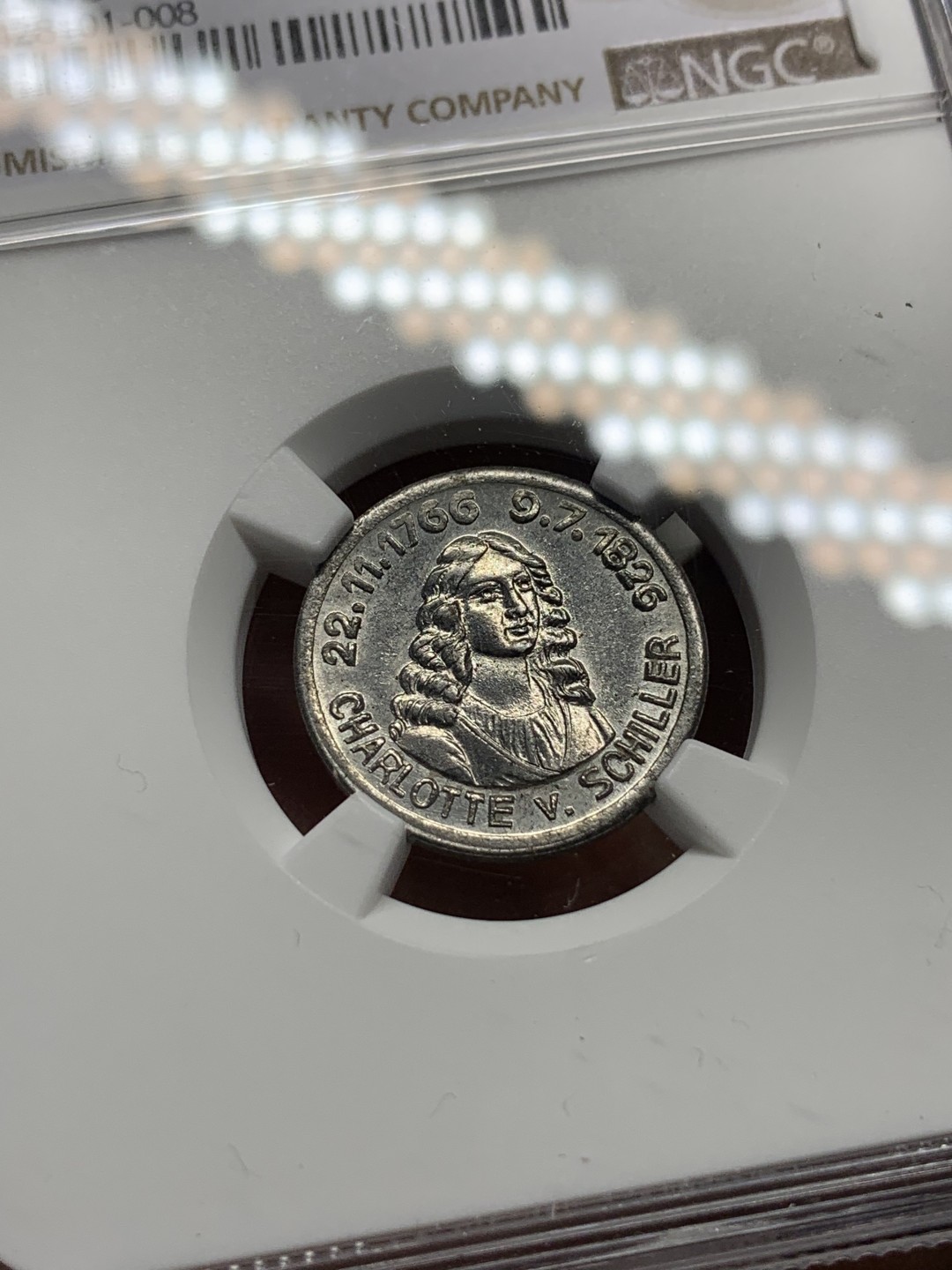 《竞宝斋》第115场-周日，周一 ，2场连拍（全场包邮） NGC MS63 1920年 德国 德紧鲁多尔施塔特5芬尼铁币