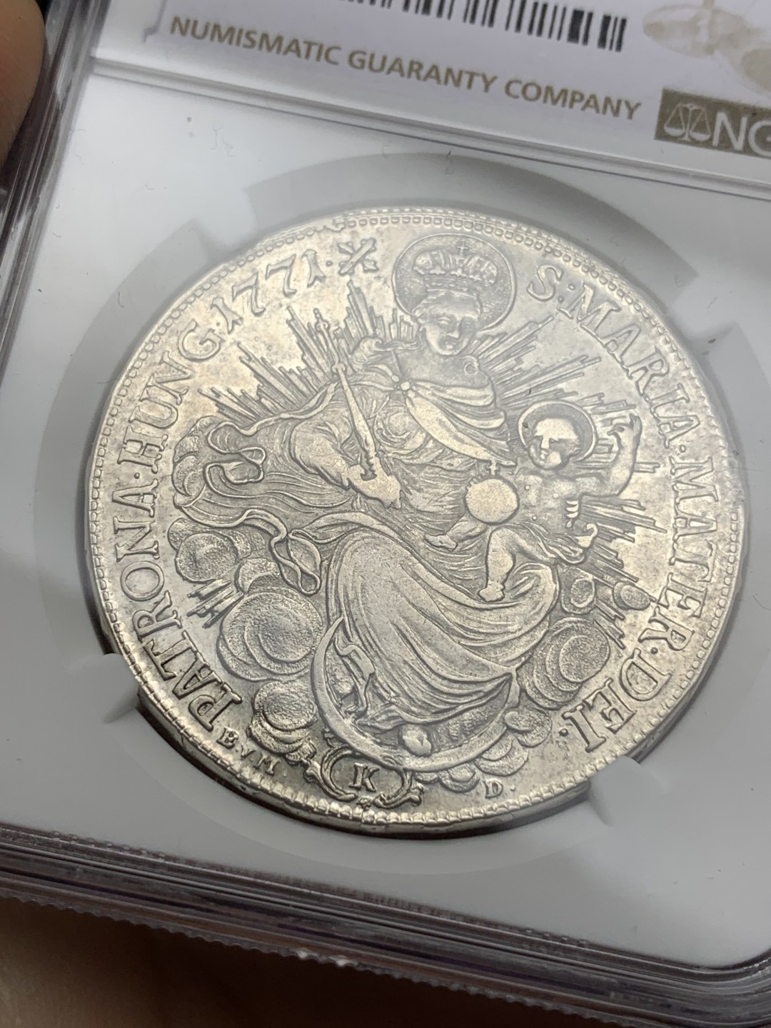 《竞宝斋》第115场-周日，周一 ，2场连拍（全场包邮） 冠军分！稀少品种 NGC-AU50 神罗匈牙利 1771年玛利亚特蕾莎 1泰勒银币