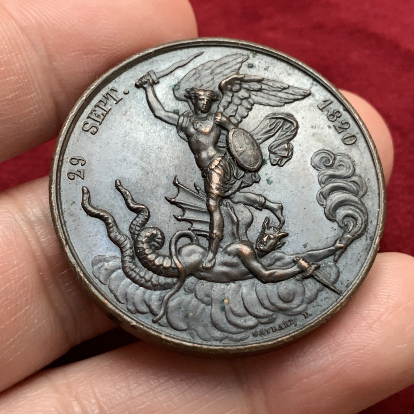 《竞宝斋》第115场-周日，周一 ，2场连拍（全场包邮） 1820年 法国波尔多公爵 诞生铜章，直径38mm，重量31g，光边原铸