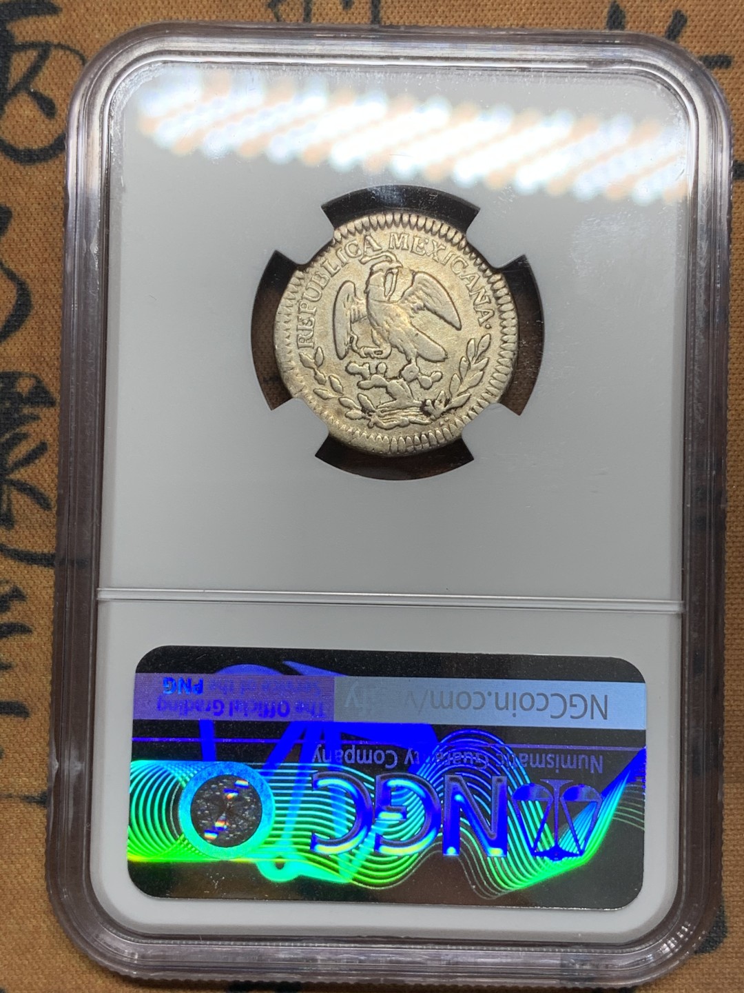 《竞宝斋》第116场-周日，周一 ，2场连拍（全场包邮） NGC-VFD 墨西哥 1851年 1R 鹰洋 小银币