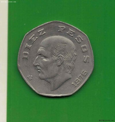 墨西哥1976年10比索 纪念币 美洲硬币 实物图 近九品 - 墨西哥1976年10比索 纪念币 美洲硬币 实物图 近九品