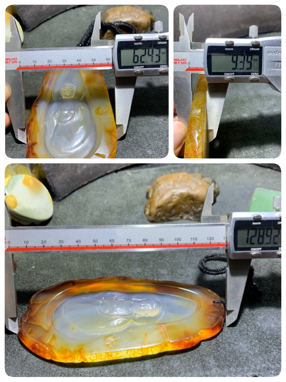 重器天然马达加斯加原皮玛瑙雕刻如来佛祖大 牌子一块，