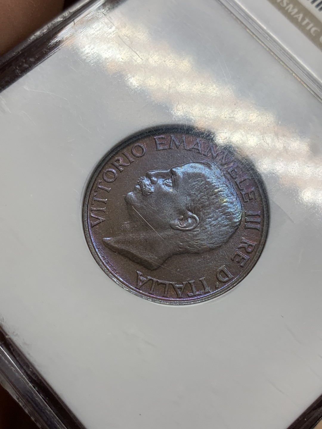 《竞宝斋》第116场-周日，周一 ，2场连拍（全场包邮） NGC MS65BN 意大利1922年国王伊曼纽尔三世头像10分铜币