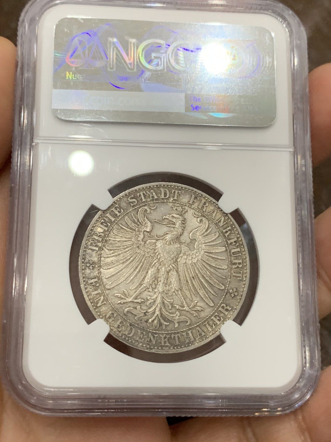 《竞宝斋》第116场-周日，周一 ，2场连拍（全场包邮） NGC MS63 1863年德国法兰克福王子会议泰勒 金色包浆 不输64分
