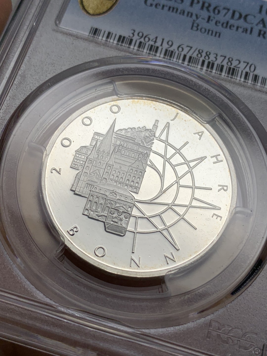 《竞宝斋》第116场-周日，周一 ，2场连拍（全场包邮） PCGS PR67DCAM 德国波恩纪念精制10马克银币