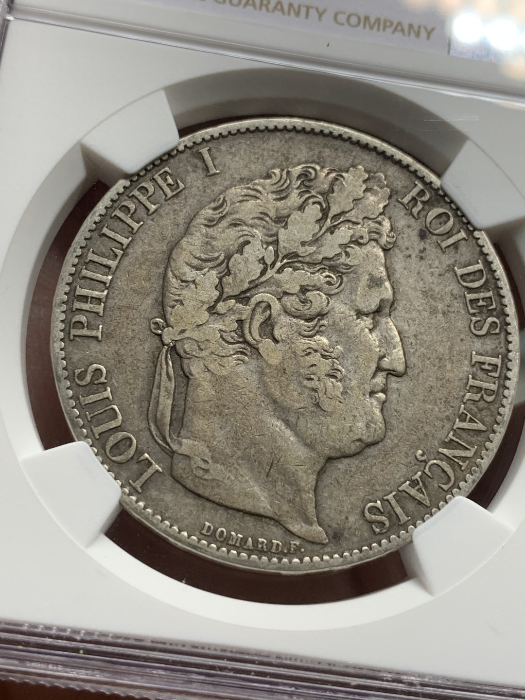 《竞宝斋》第116场-周日，周一 ，2场连拍（全场包邮） NGC-XF40 法国1847年 飞利浦一世5法郎大银币 原味好品