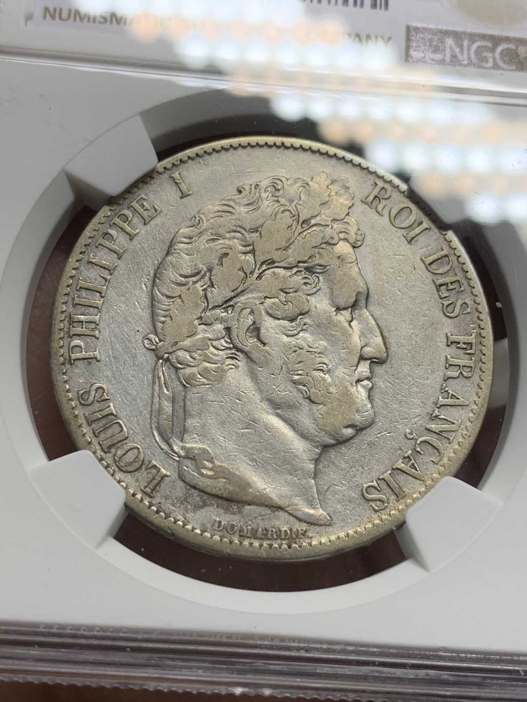 《竞宝斋》第116场-周日，周一 ，2场连拍（全场包邮） NGC VF 法国 1844年 菲利普 5法郎银币