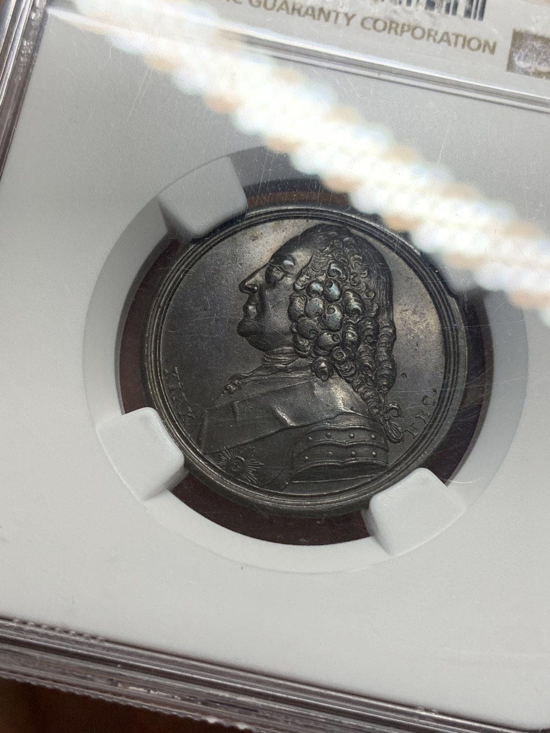 《竞宝斋》第116场-周日，周一 ，2场连拍（全场包邮） NGC MS63BN 英国1773年历史人物纪念铜章之乔治二世国王