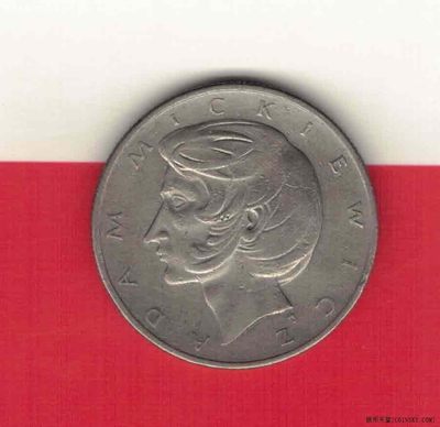 波兰1975年10兹罗提 米克维兹纪念币 欧洲硬币 实物如图 八五品 - 波兰1975年10兹罗提 米克维兹纪念币 欧洲硬币 实物如图 八五品