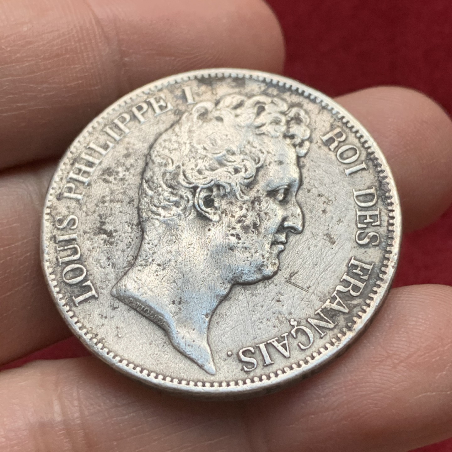 《竞宝斋》第116场-周日，周一 ，2场连拍（全场包邮） 法国 1830年 菲利普一世 小头版 5法郎 银币 细节见图