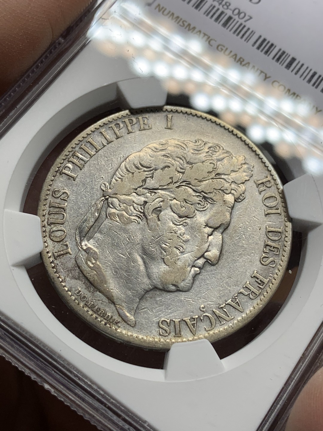 《竞宝斋》第116场-周日，周一 ，2场连拍（全场包邮） NGC VF 法国 1844年 菲利普 5法郎银币