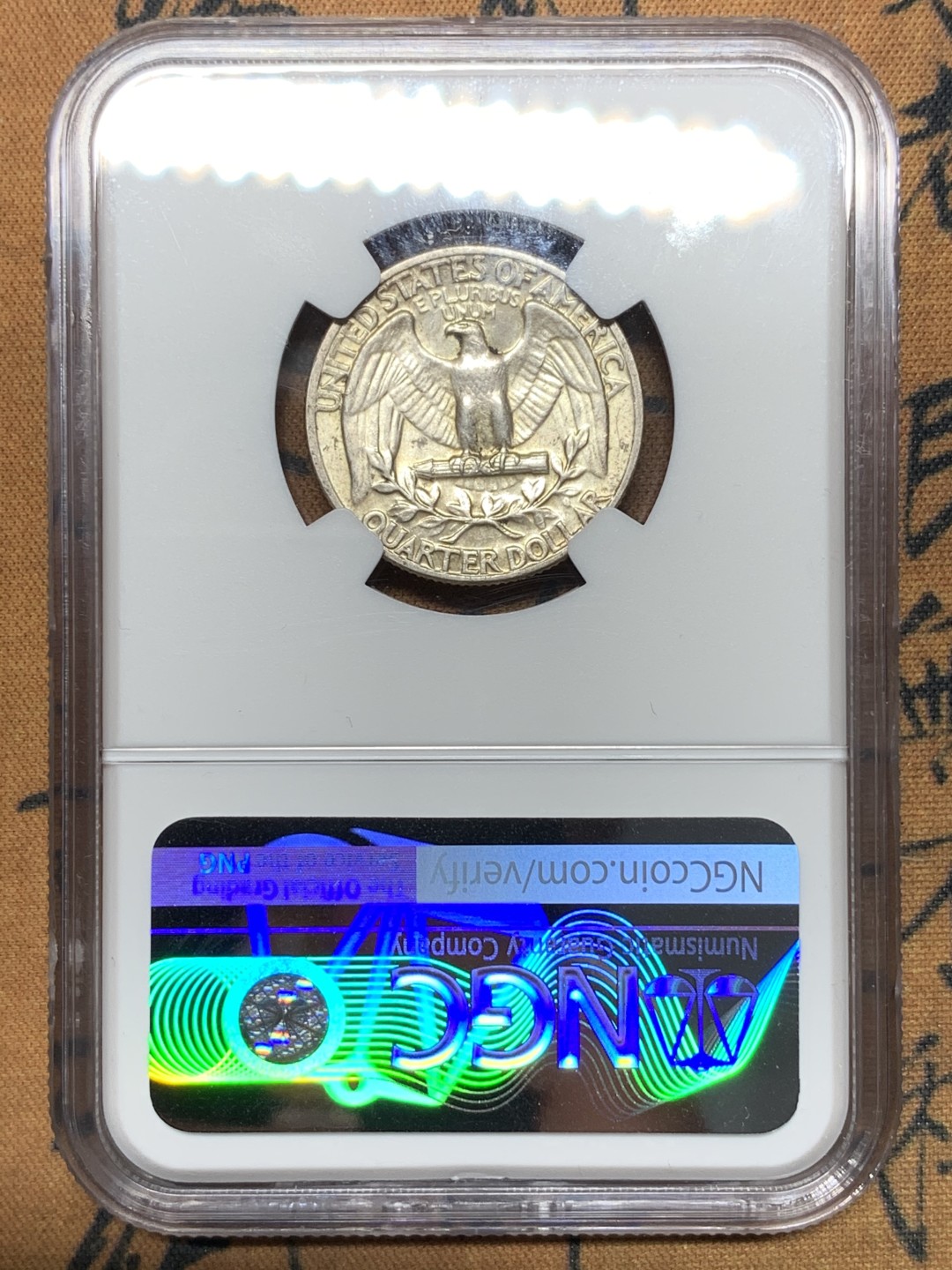 《竞宝斋》第116场-周日，周一 ，2场连拍（全场包邮） NGC MS62 美国 1964年 25美分 银币 早期品种 高银