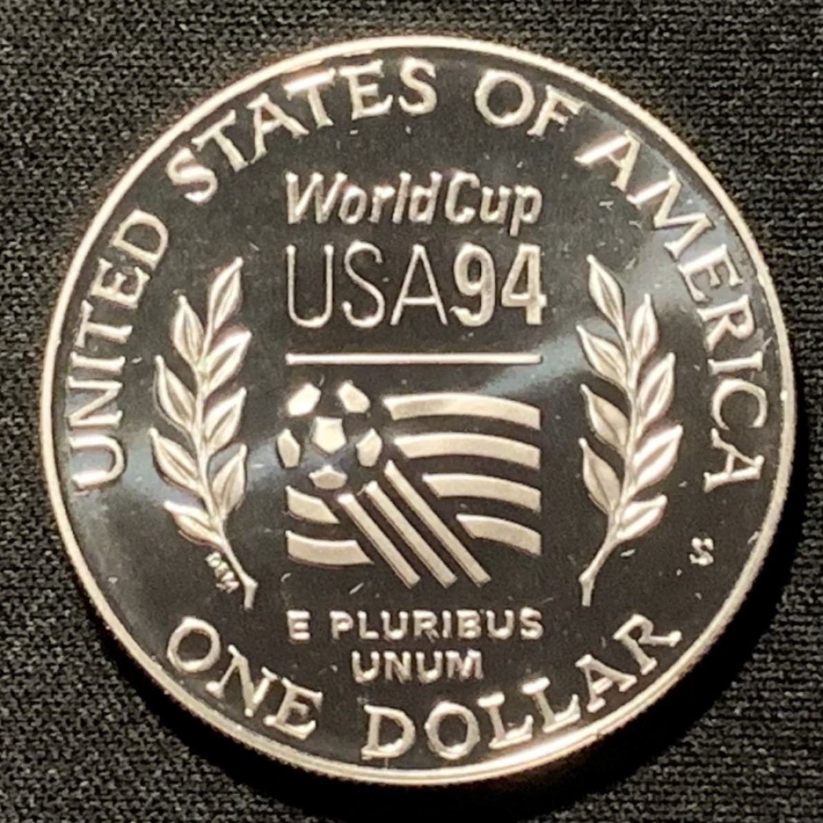 紫瑗钱币——第251期拍卖 美国 1994年 美国世界杯 双人争球 1美元 26.73克 0.9银 精制