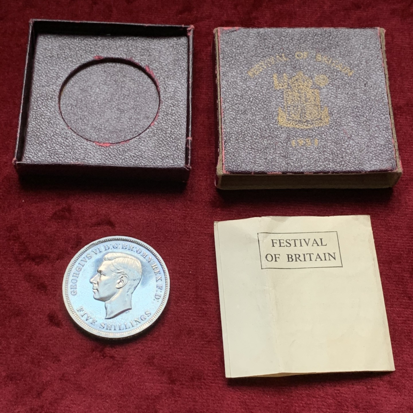 《竞宝斋》第116场-周日，周一 ，2场连拍（全场包邮） 英国 1951年 乔治六世 最后的马剑 克朗镍马剑 红盒带证书