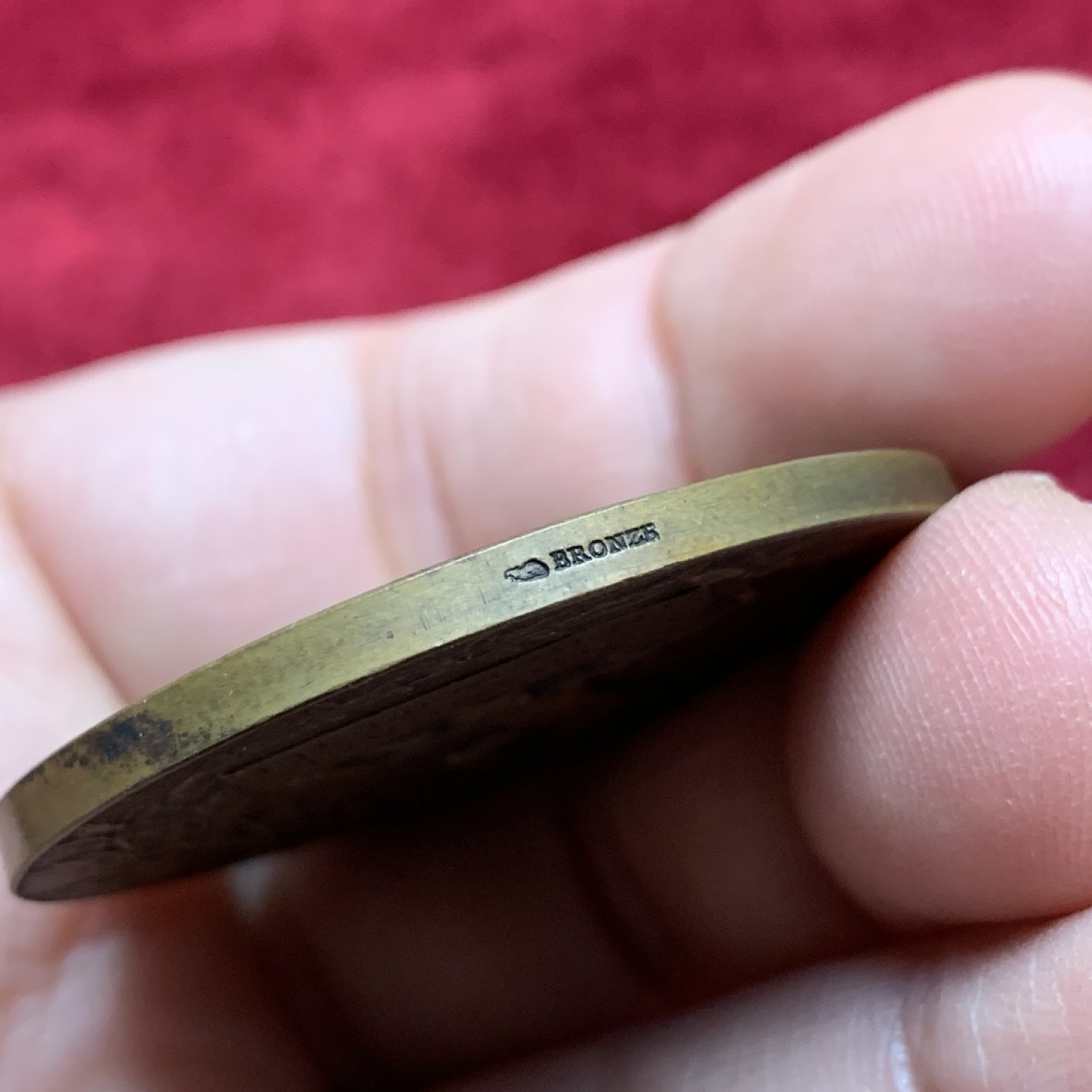 《竞宝斋》第116场-周日，周一 ，2场连拍（全场包邮） 法国19世纪铜章，玛丽安娜头像，背铭记民主，边铭丰饶角BR，重量36.22g，直径41.39mm