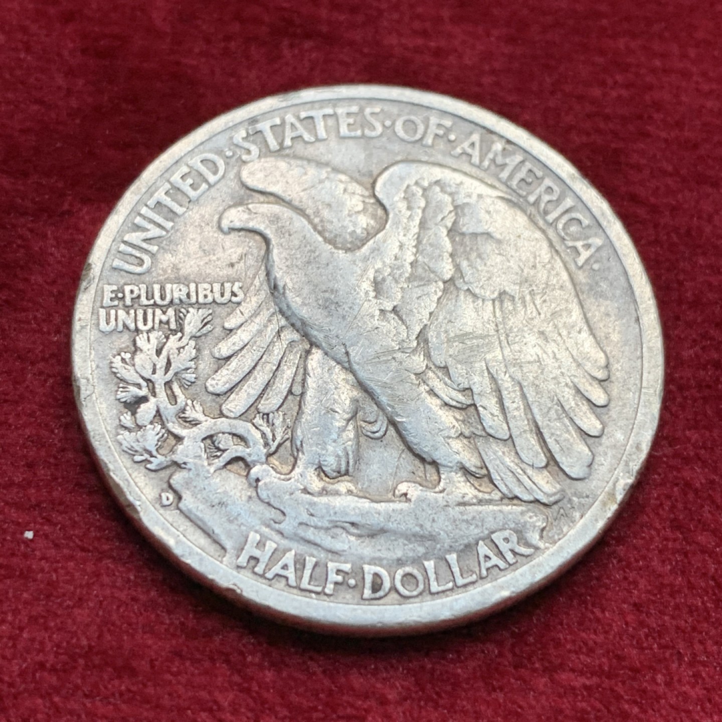 《竞宝斋》第116场-周日，周一 ，2场连拍（全场包邮） 美国银币2枚一起 1942 行走半美元银币+1961 富兰克林 半美元银币