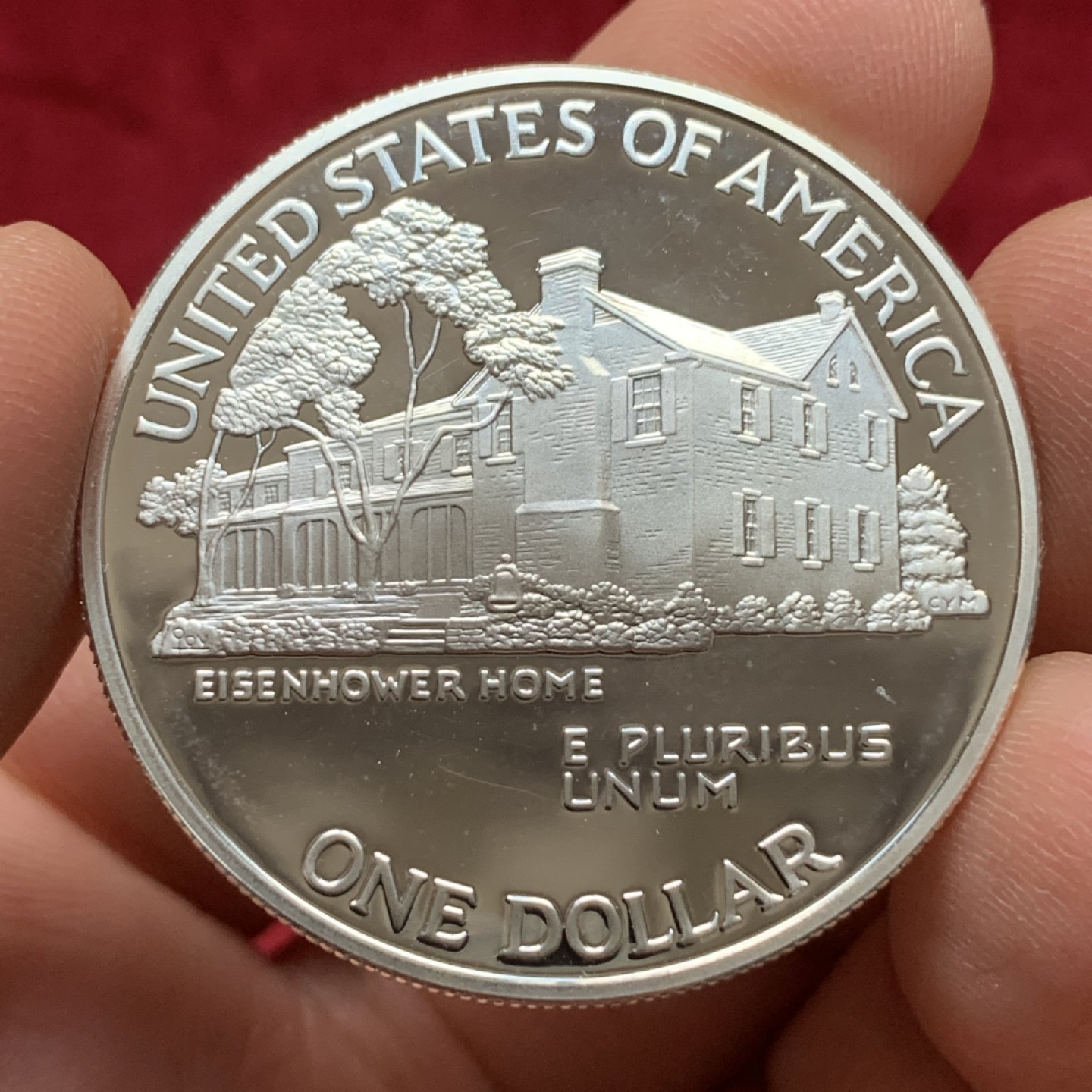 《竞宝斋》第116场-周日，周一 ，2场连拍（全场包邮） 美国1990年 精制版 艾森豪威尔百年纪念  1美元 大银币  38.1mm 26.73克