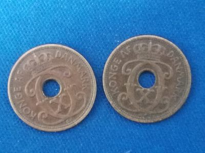 世界钱币专场 - 丹麦1欧尔二枚