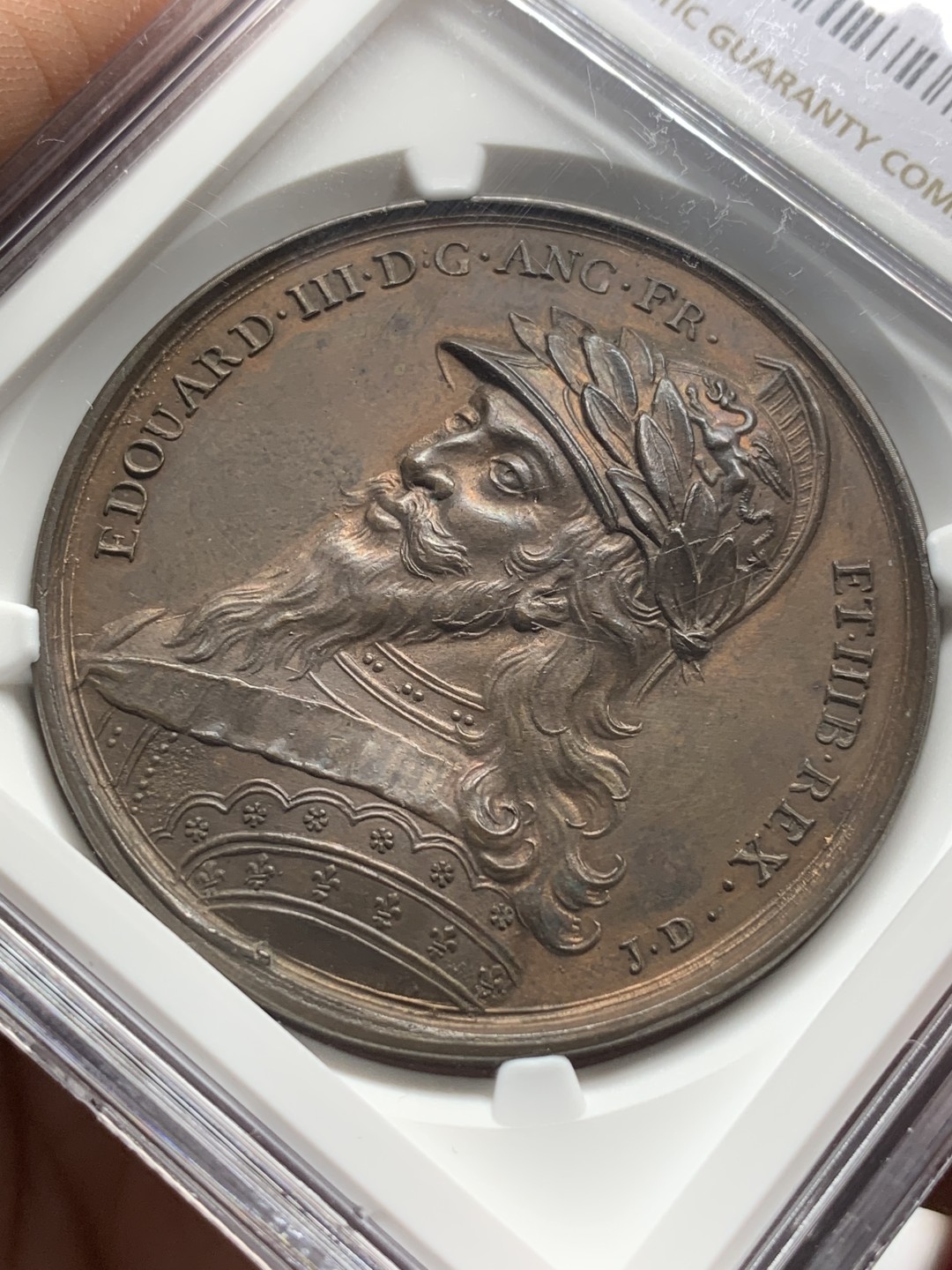 《竞宝斋》第116场-周日，周一 ，2场连拍（全场包邮） NGC-MS62BN 英国 1830 爱德华三世 大铜章 加厚盒 设计不错