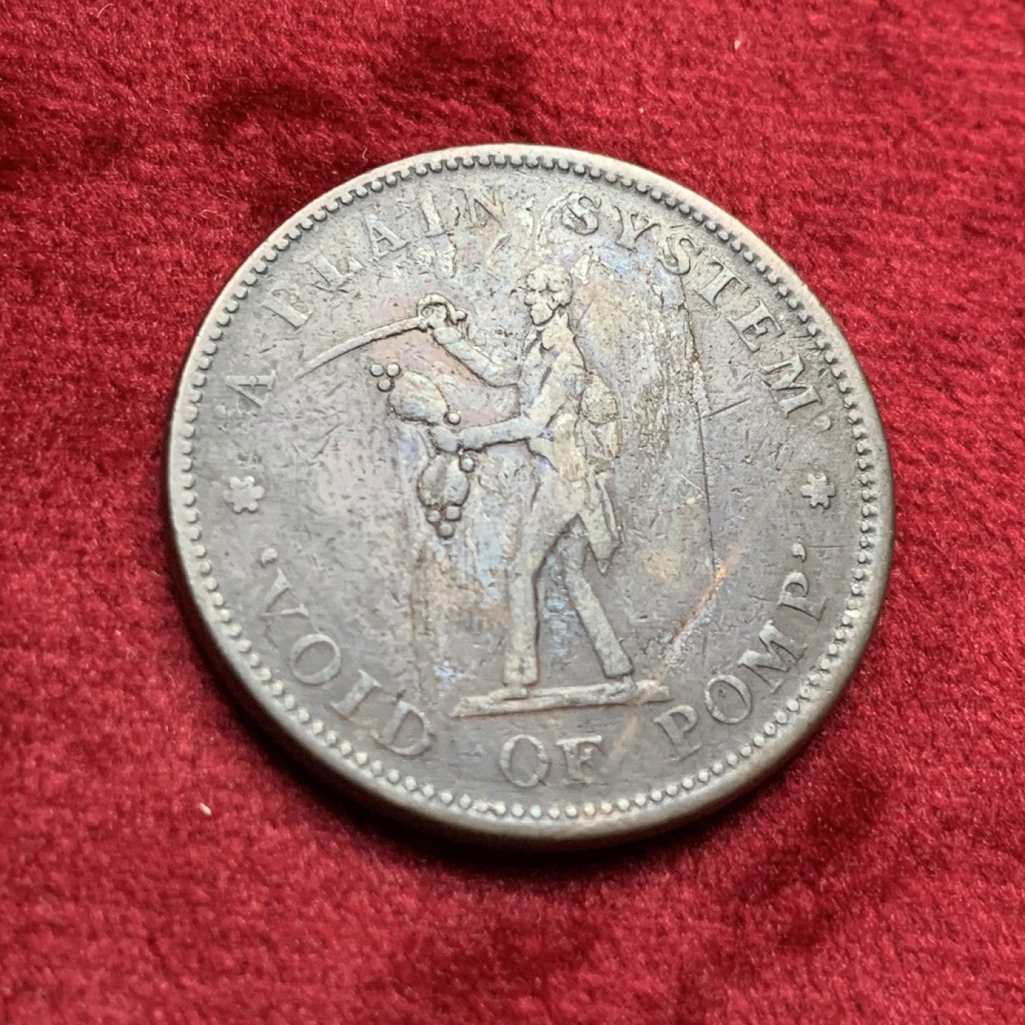 《竞宝斋》第116场-周日，周一 ，2场连拍（全场包邮） 美国 1834年 早期 代用币 TOKEN 28.6mm直径 非常 厚重 细节见图