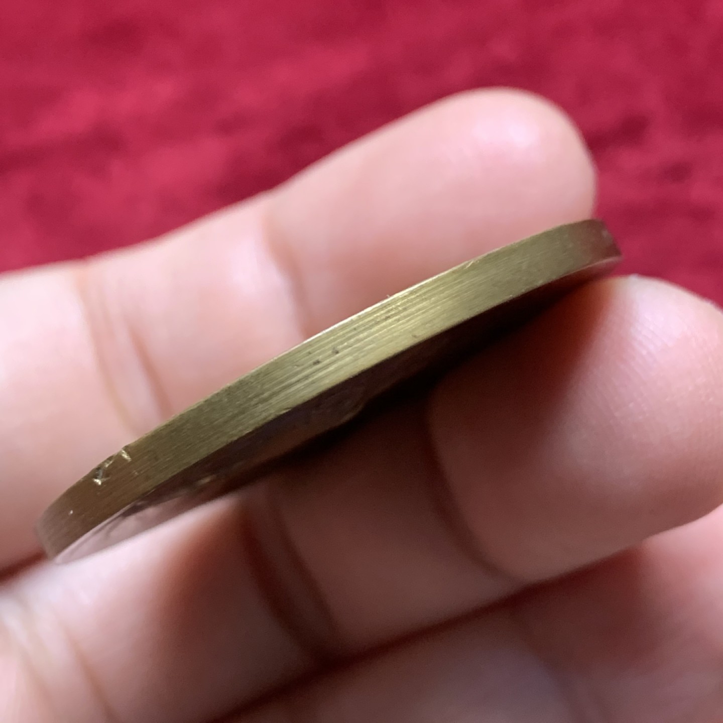 《竞宝斋》第116场-周日，周一 ，2场连拍（全场包邮） 法国19世纪铜章，戎装鸡冠玛丽安娜，领口射箭，原光透亮，重量29.9g，直径41.25mm