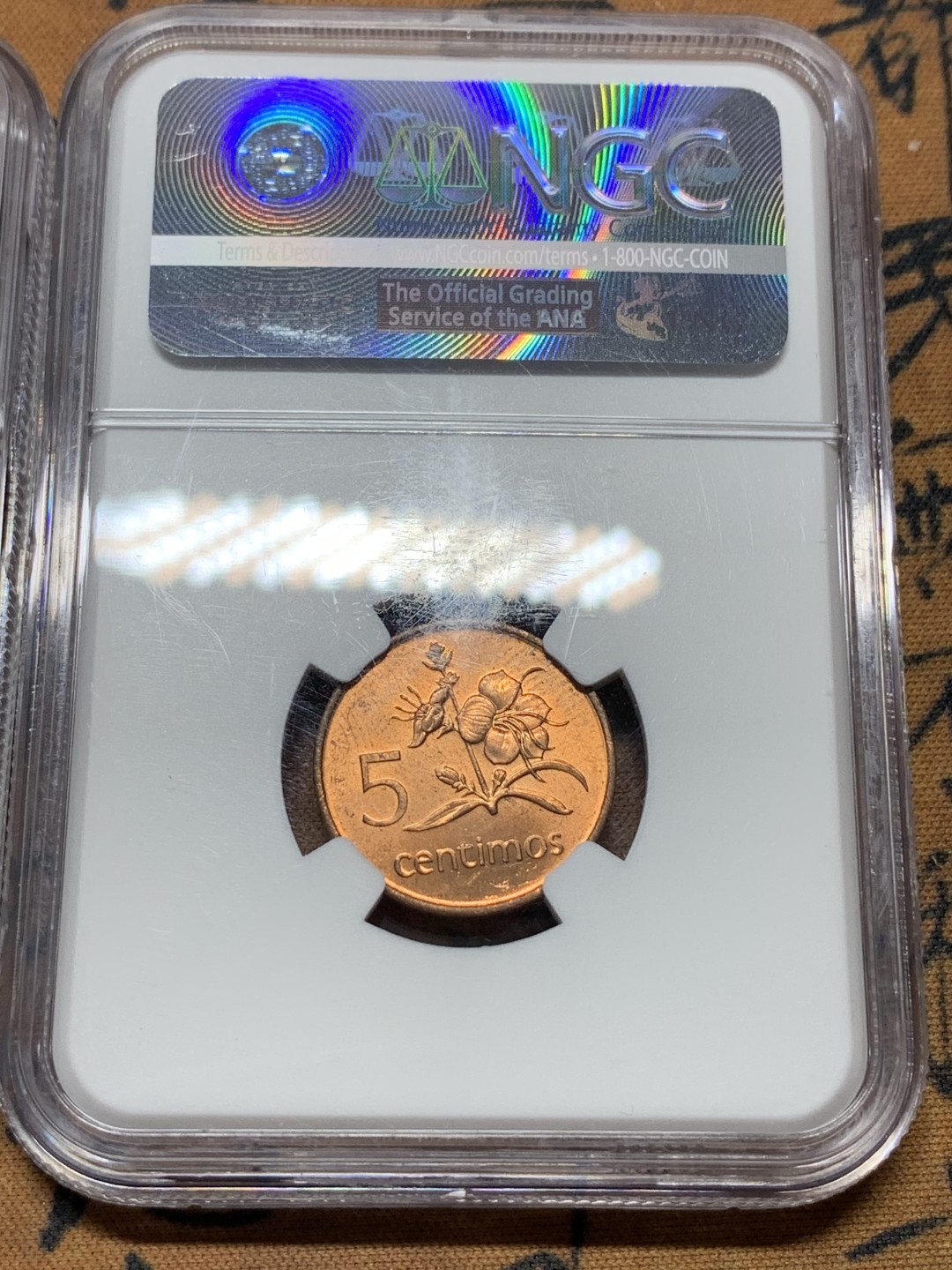 《竞宝斋》第116场-周日，周一 ，2场连拍（全场包邮） NGC-MS63/65RB 莫桑比克 1975年2C、5C铜币一对，该国第一套流通硬币铸造少，该国名誉品。2C为亚军分，往上只有一枚66；5C为季军分