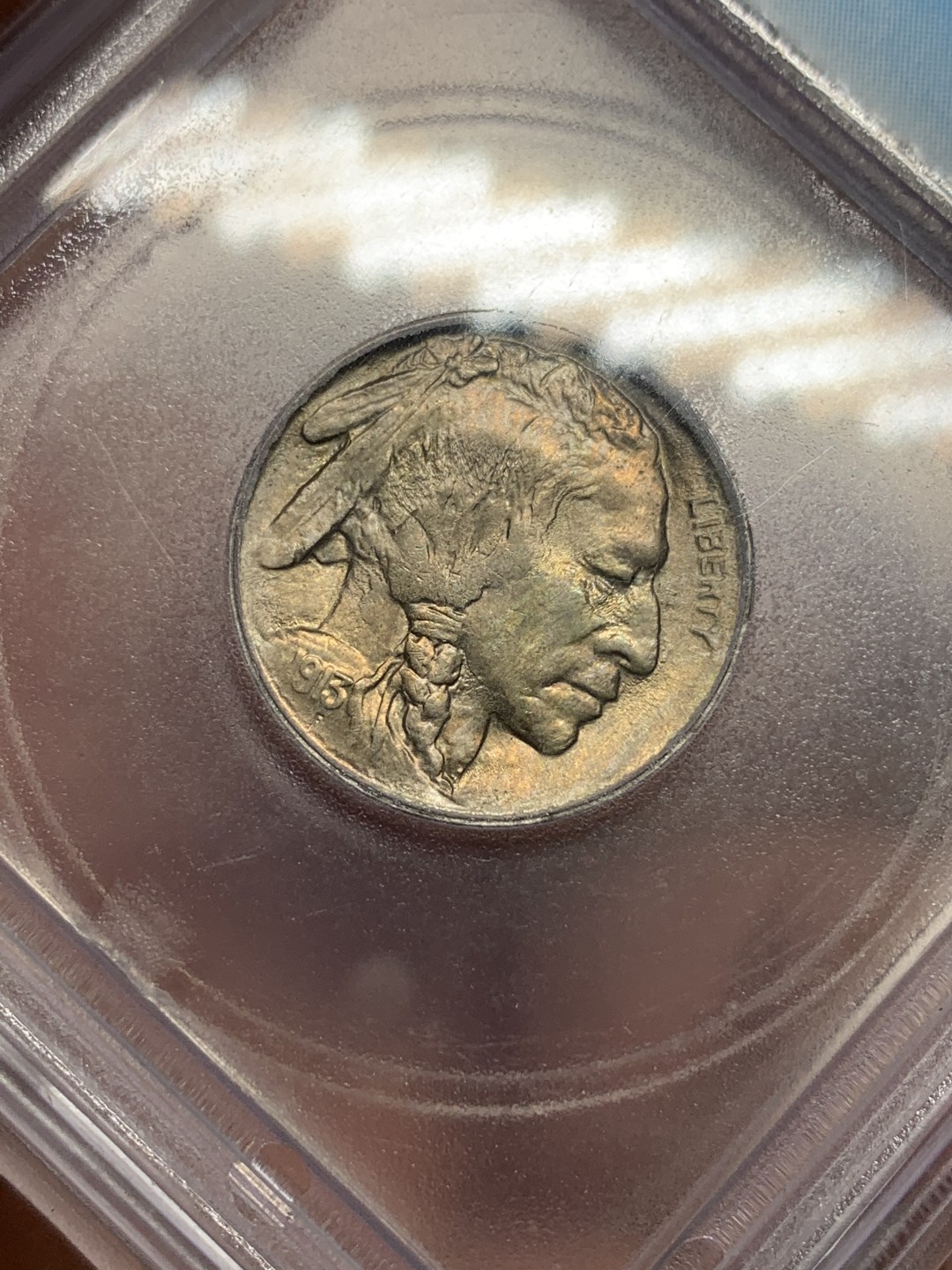 《竞宝斋》第116场-周日，周一 ，2场连拍（全场包邮） ICG MS64+ 美国 1913年 印第安野牛 5分 早期品种 难得早期