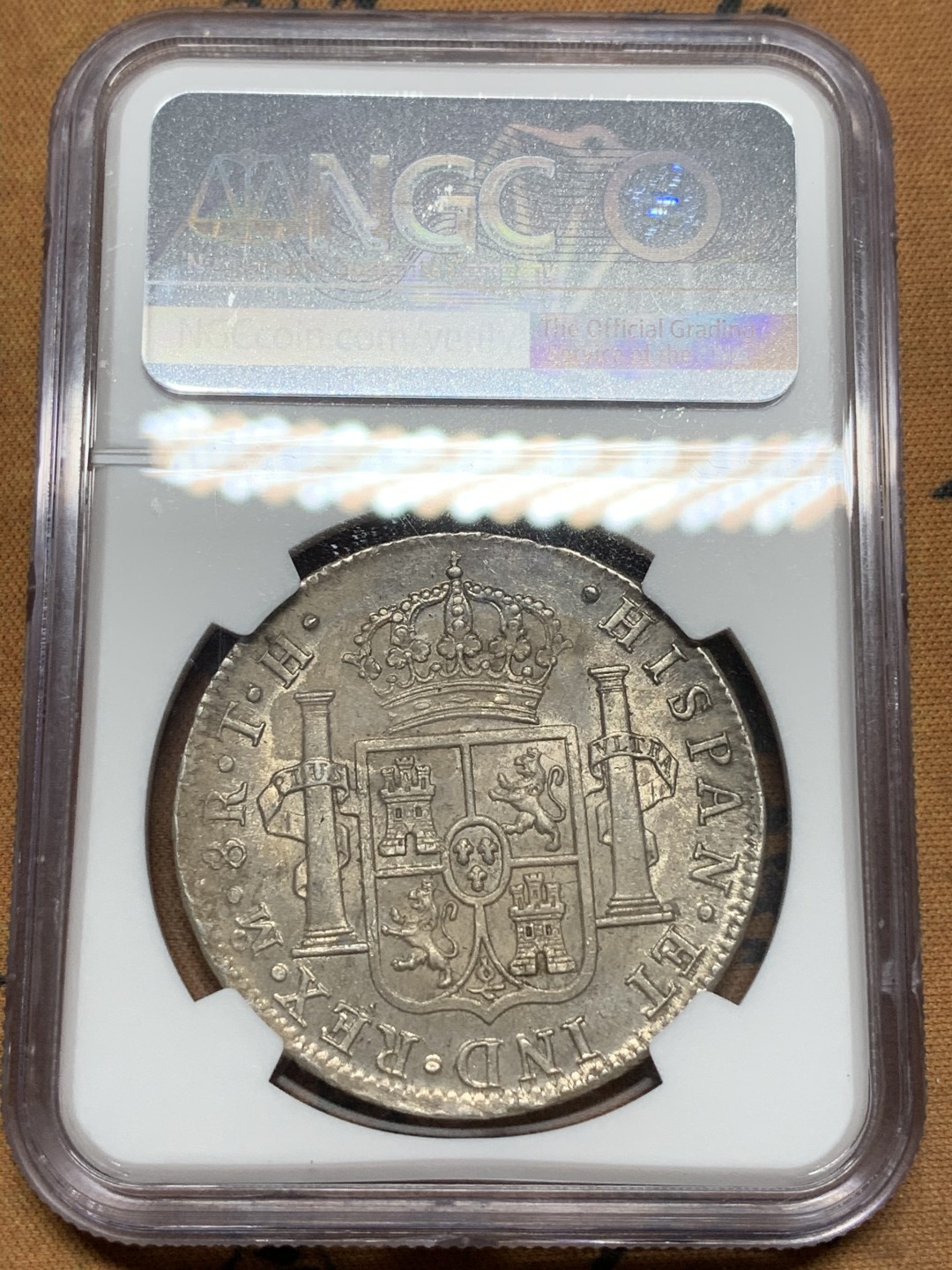 《竞宝斋》第116场-周日，周一 ，2场连拍（全场包邮） NGC-UNC 墨西哥 1806年 8R 卡四 大银币 人面很干净观感状态很好 打制清晰 背面特别好