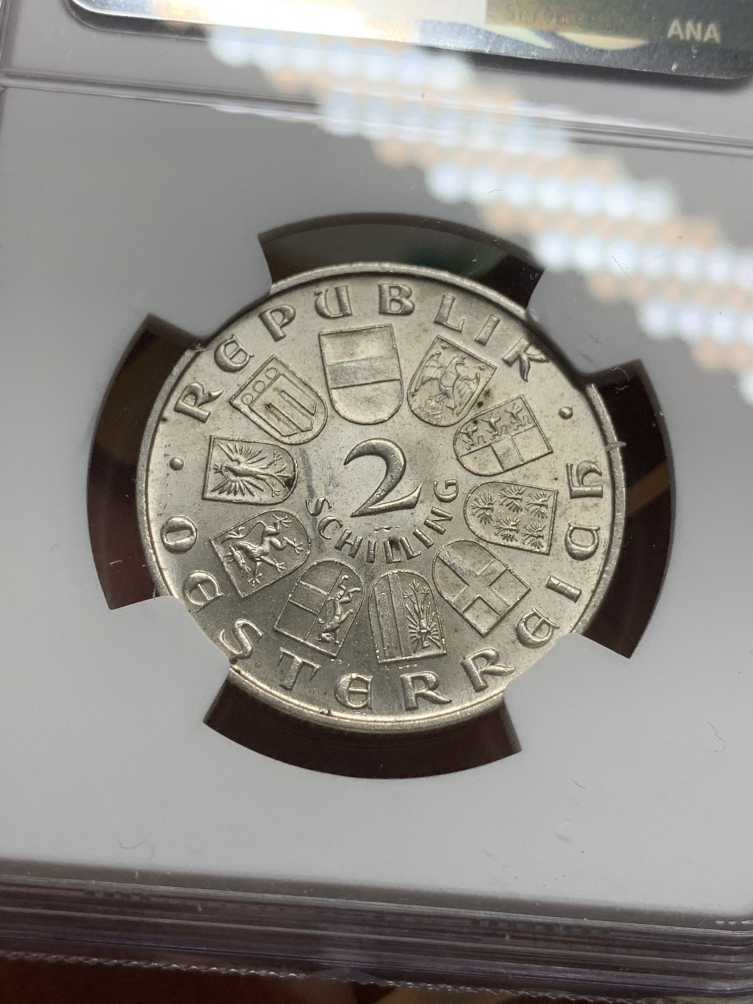 《竞宝斋》第116场-周日，周一 ，2场连拍（全场包邮） NGC-MS63 奥地利1930年 诗人瓦尔特 2先令银币 原光好品 天堂最新成交价350