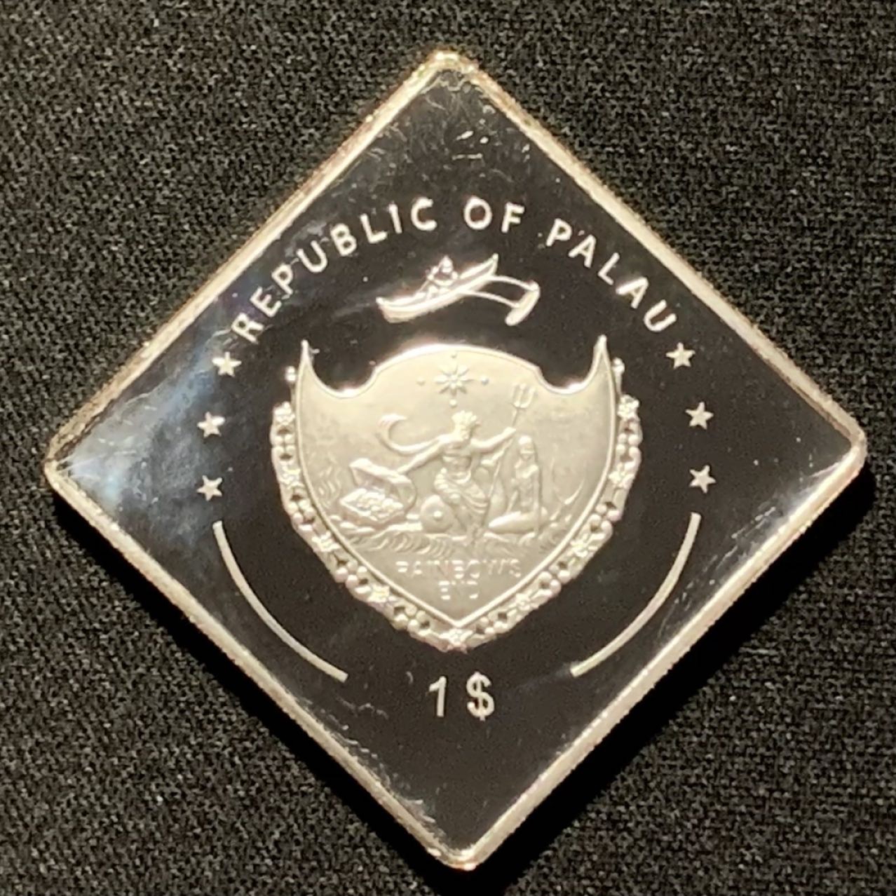 紫瑗钱币——第251期拍卖 帕劳 2009年 条顿森林战役2000周年 古代遗迹 1元 25克 0.999银 精制