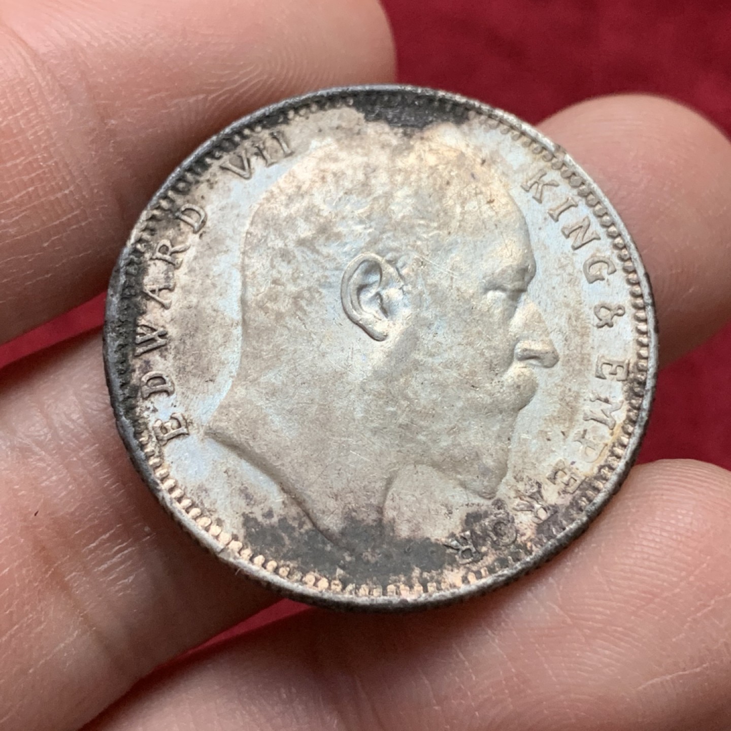 《竞宝斋》第116场-周日，周一 ，2场连拍（全场包邮） 英属 印度 1907年 爱七 1卢比 银币 光度 状态极好