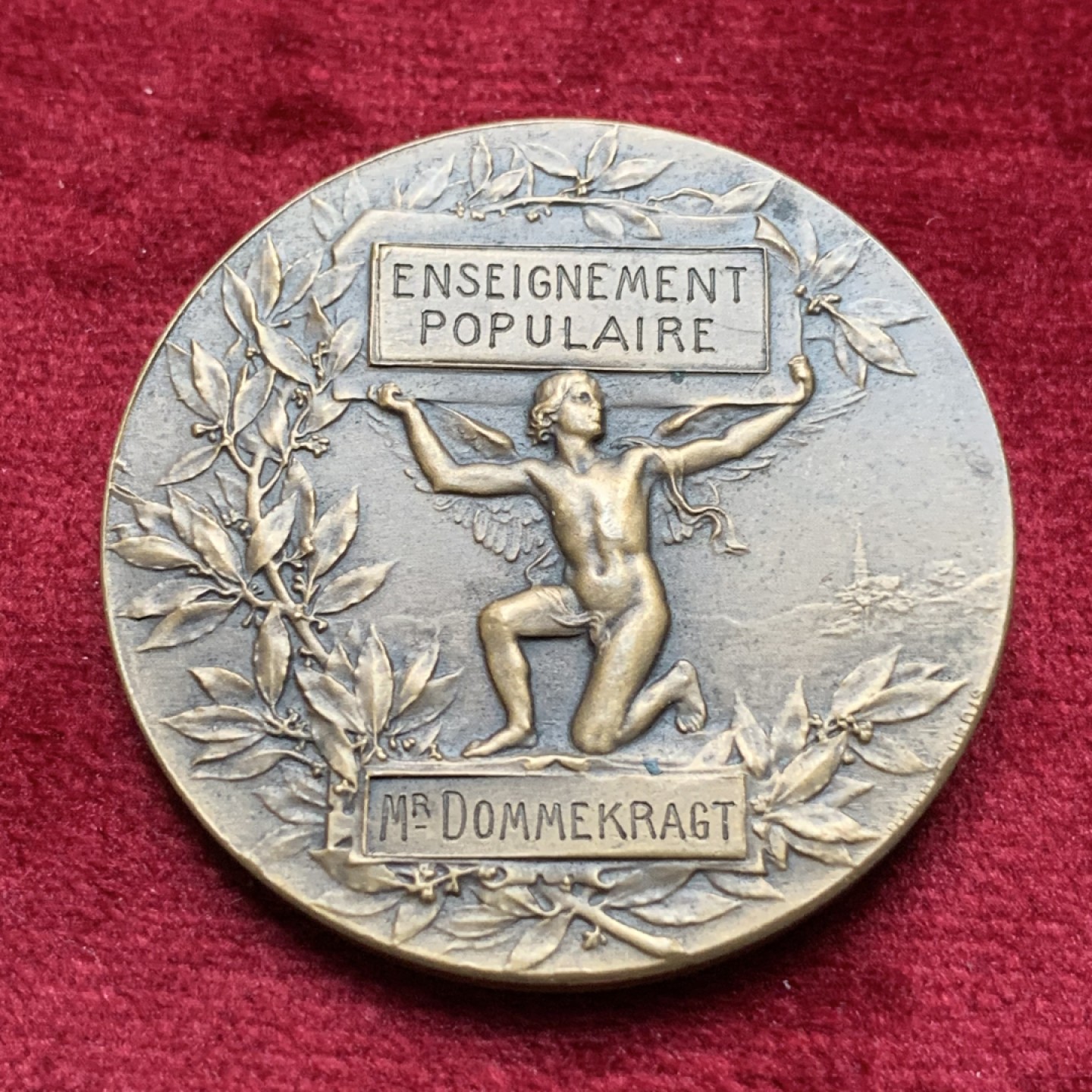 《竞宝斋》第116场-周日，周一 ，2场连拍（全场包邮） 法国19世纪铜章，玛丽安娜头像，背铭记民主，边铭丰饶角BR，重量36.22g，直径41.39mm